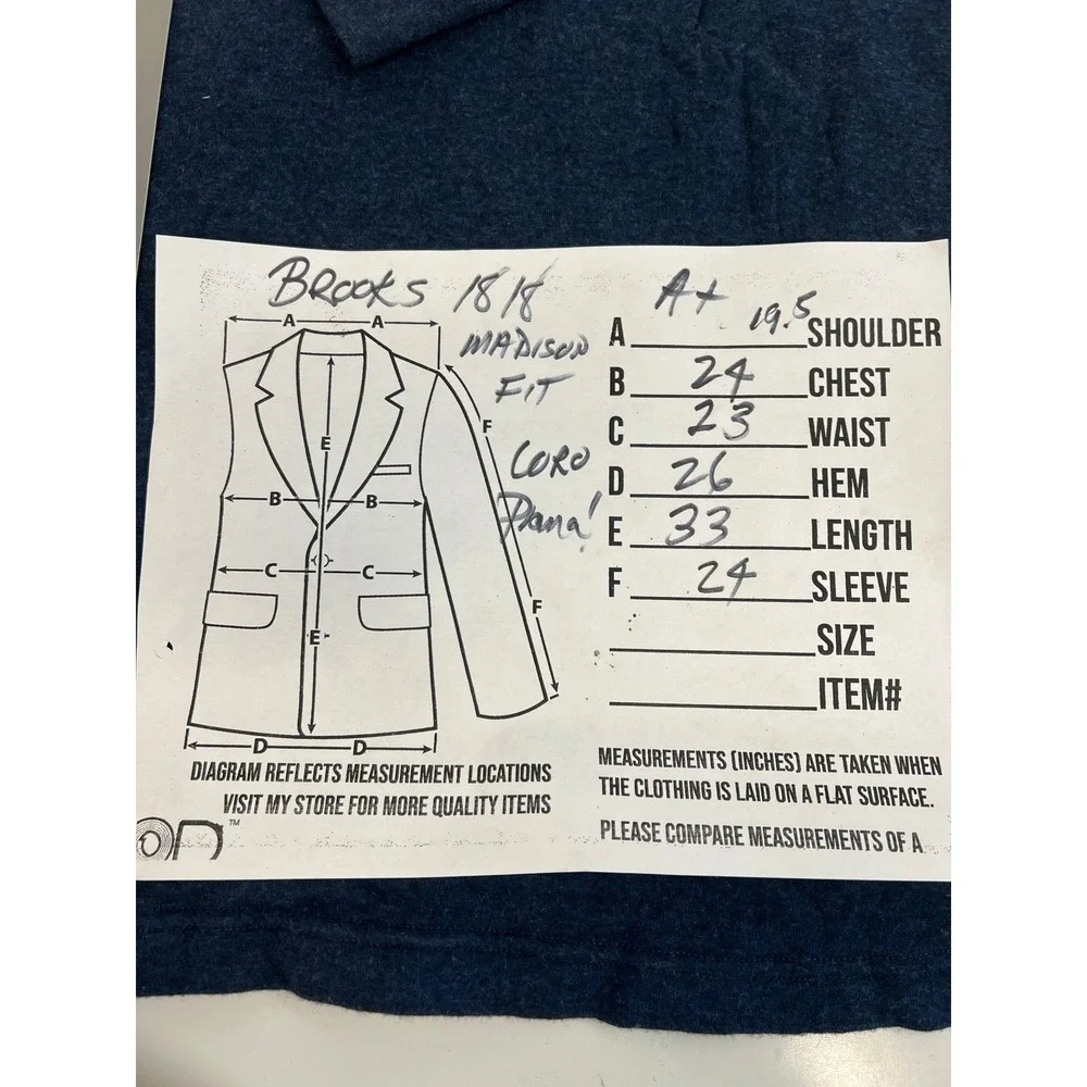 Brooks Brothers Blazer Mens 45R Black Wool 1818 Madison Loro Piana Gold‎ Buttons